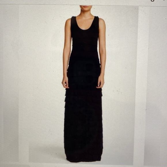 Max Studio Dresses & Skirts - Max Studio Tiered Ruffle Scoopneck Sleeveless Maxi Dress Stretchy Black Size M